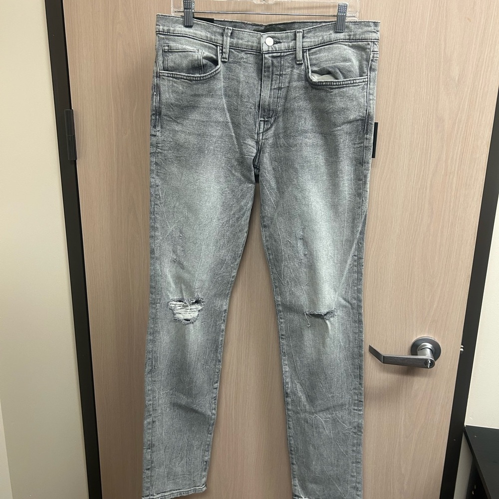 Joe's Jeans Slim Fit Distressed Denim in Light Gray